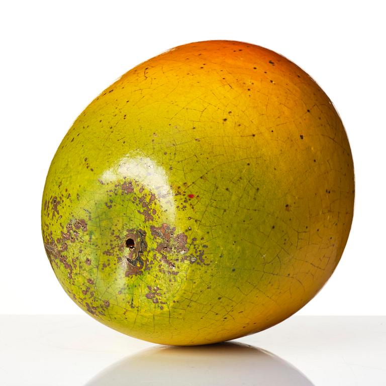 Hans Hedberg, a faience sculpture of an apple, Biot, France.