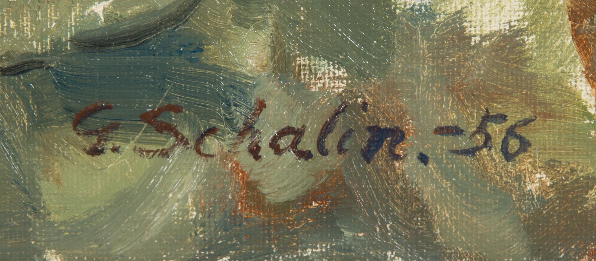 Greta Schalin, olja på duk, signerad och daterad -56.