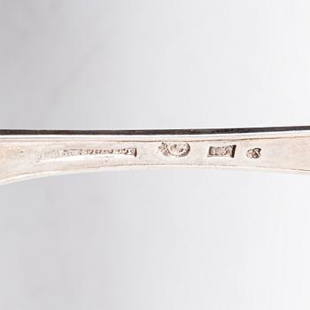 Four Swedish silver tablespoons, Gothenburg, 1796–1829.