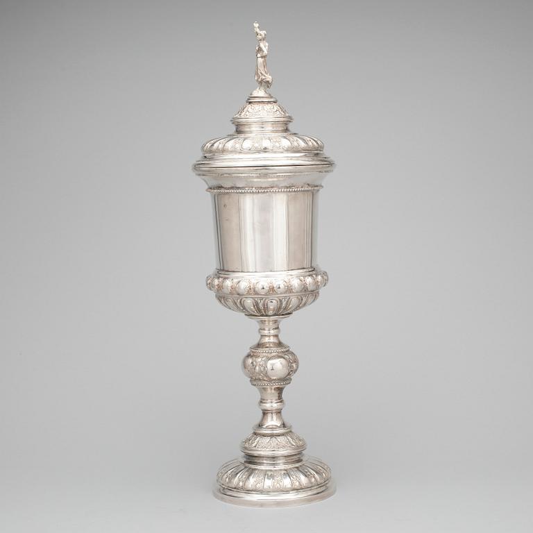 POKAL med LOCK, nysilver, renässansstil, 1800-talets slut.
