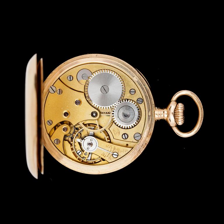 VÄCKARUR och FICKUR, 2+1st, 18k guld (fickur), bla Eterna o Bavaria, 1930-tal resp tid 1900-tal. Vikt (fickur) 31,6g.