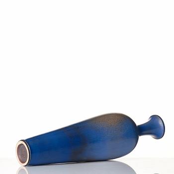 Berndt Friberg, a blue glazed "rabbit's fur" stoneware vase, Gustavsberg studio, Sweden 1958.