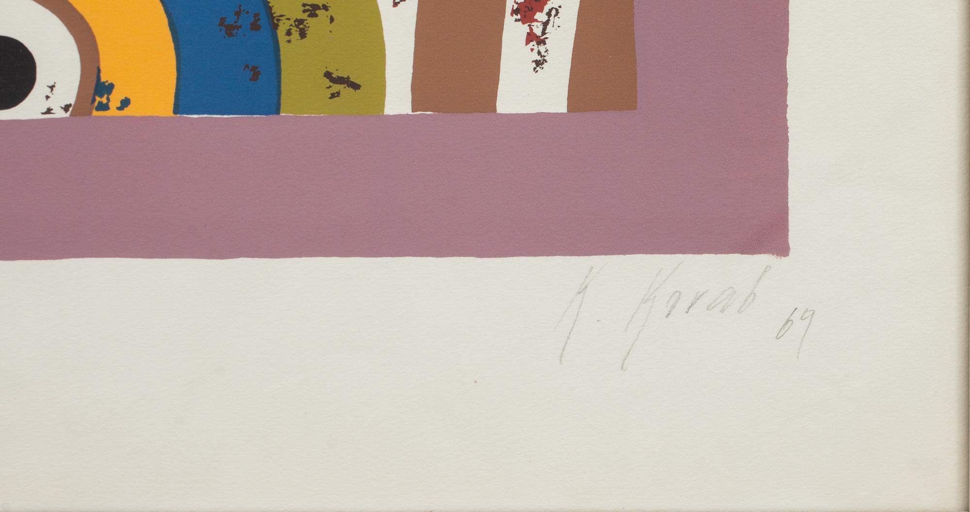 KARL KORAB, färglitografi, signerad, daterad 69 och numrerad 61/75.