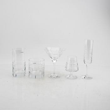 Jan Johansson, a 32 pcs glass service "Street" from Orrefors later part of the 20th century.