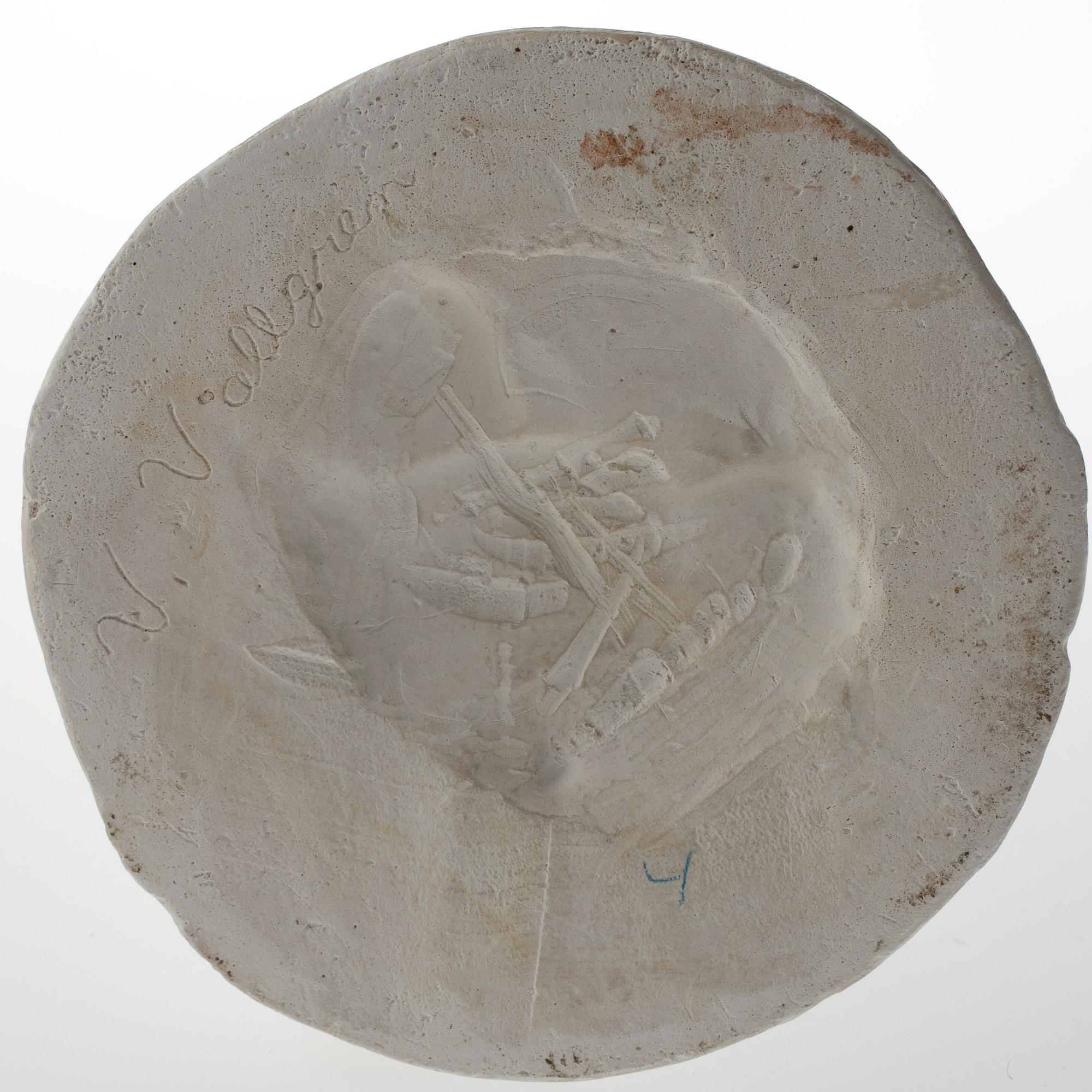 VILLE VALLGREN, skulptur, gips, signerad.