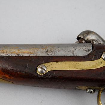 A rifled Swedish percussion pistol,  1850 pattern.