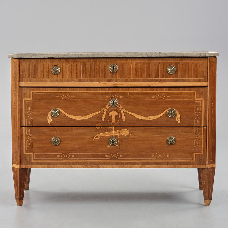 A Gustavian marquetry and ormolu-mounted commode attributed to N. P. Stenström (master 1781-1790), late 18th century.