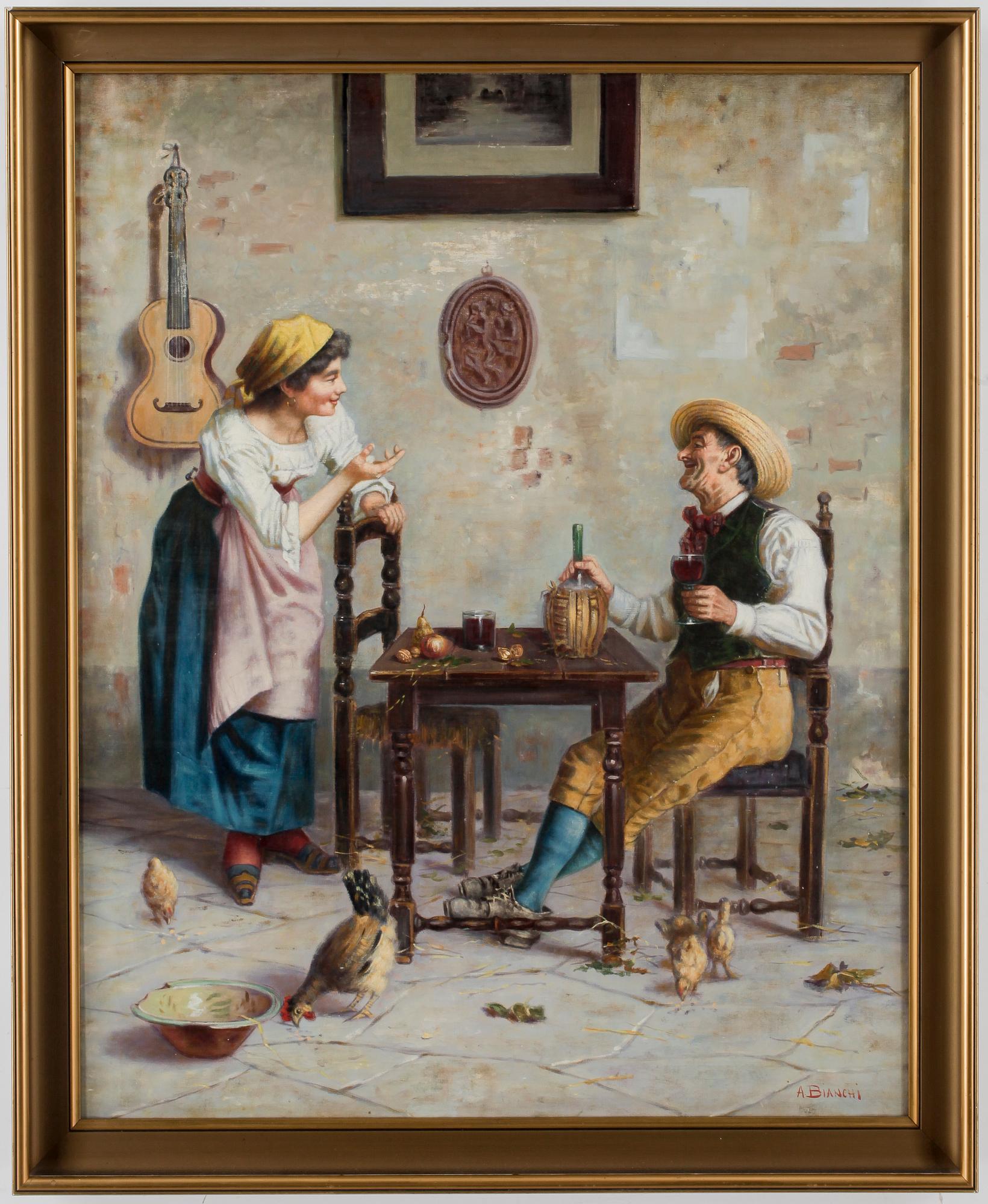 ALBERTO BIANCHI, olja på duk, signerad.