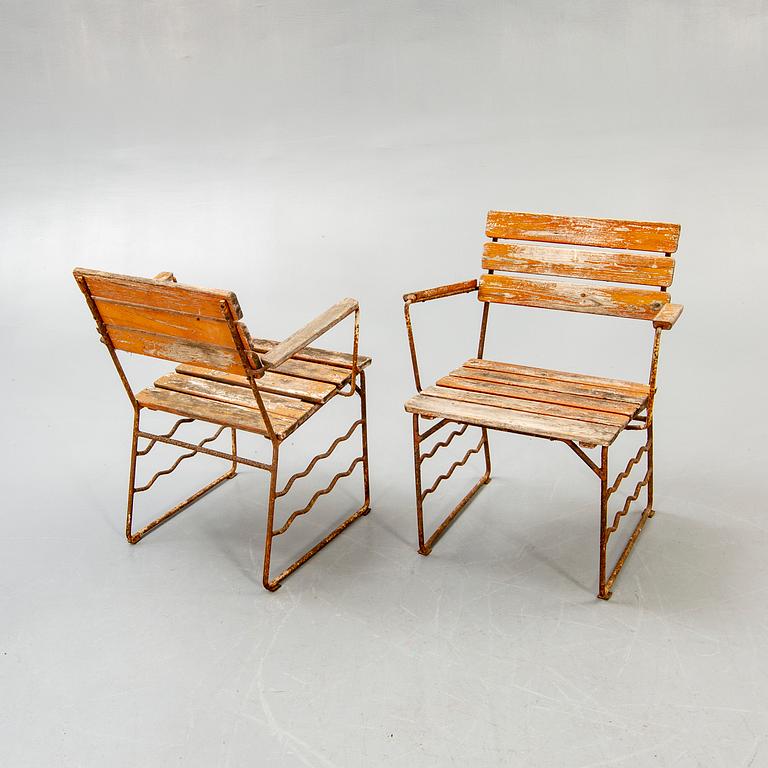 Garden chairs, a pair, Slöjdprodukter Bjärnum, 1940s-50s.