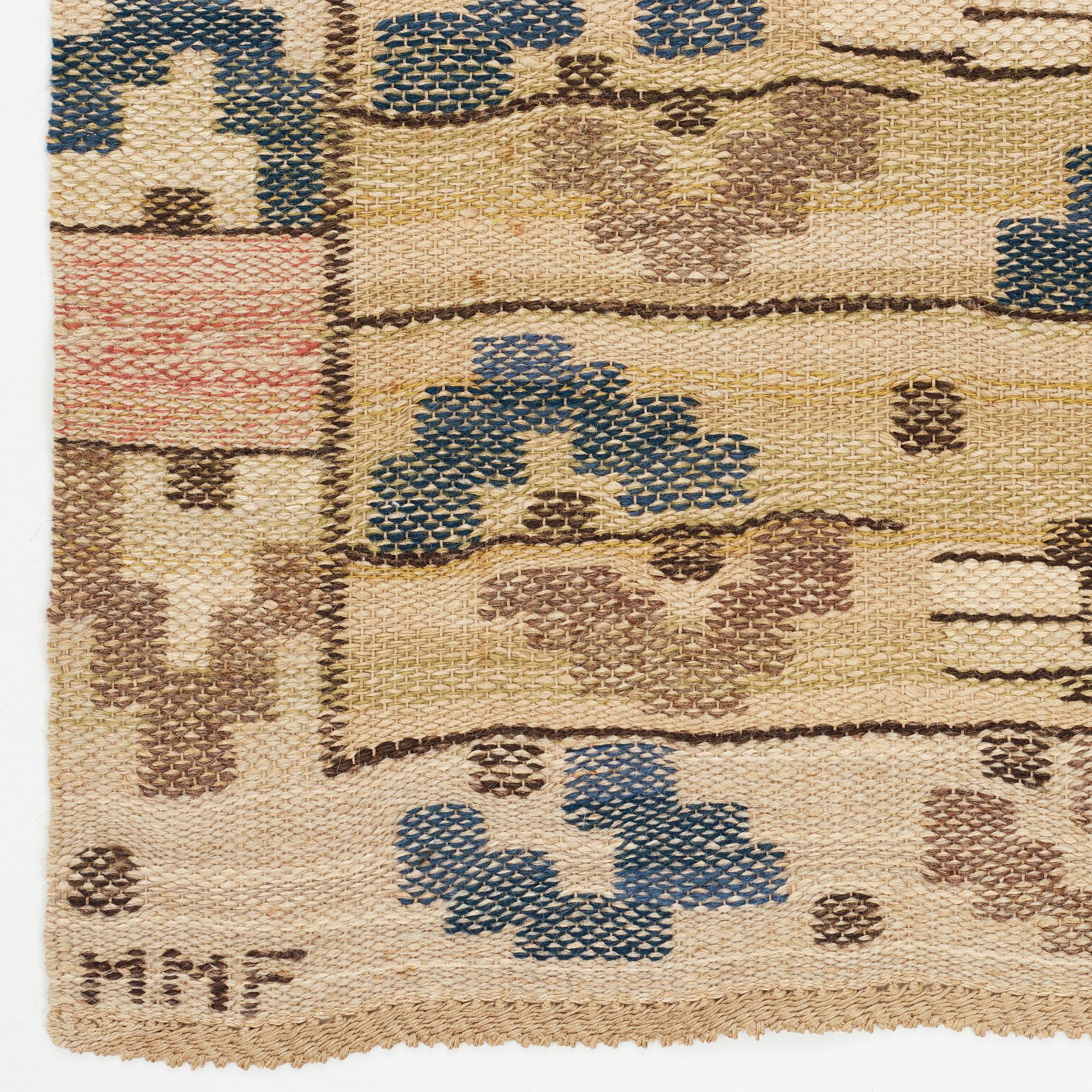 Märta Måås-Fjetterström, A textile, "Flygstrån", flat weave, ca 179,5-180 x 55,5-57,5 cm, signed MMF.