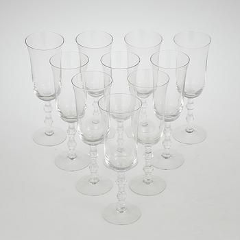 CHAMPAGNESTRUTAR, 10 st, "Salut", Simon Gate, Orrefors, 1900-talets andra hälft.