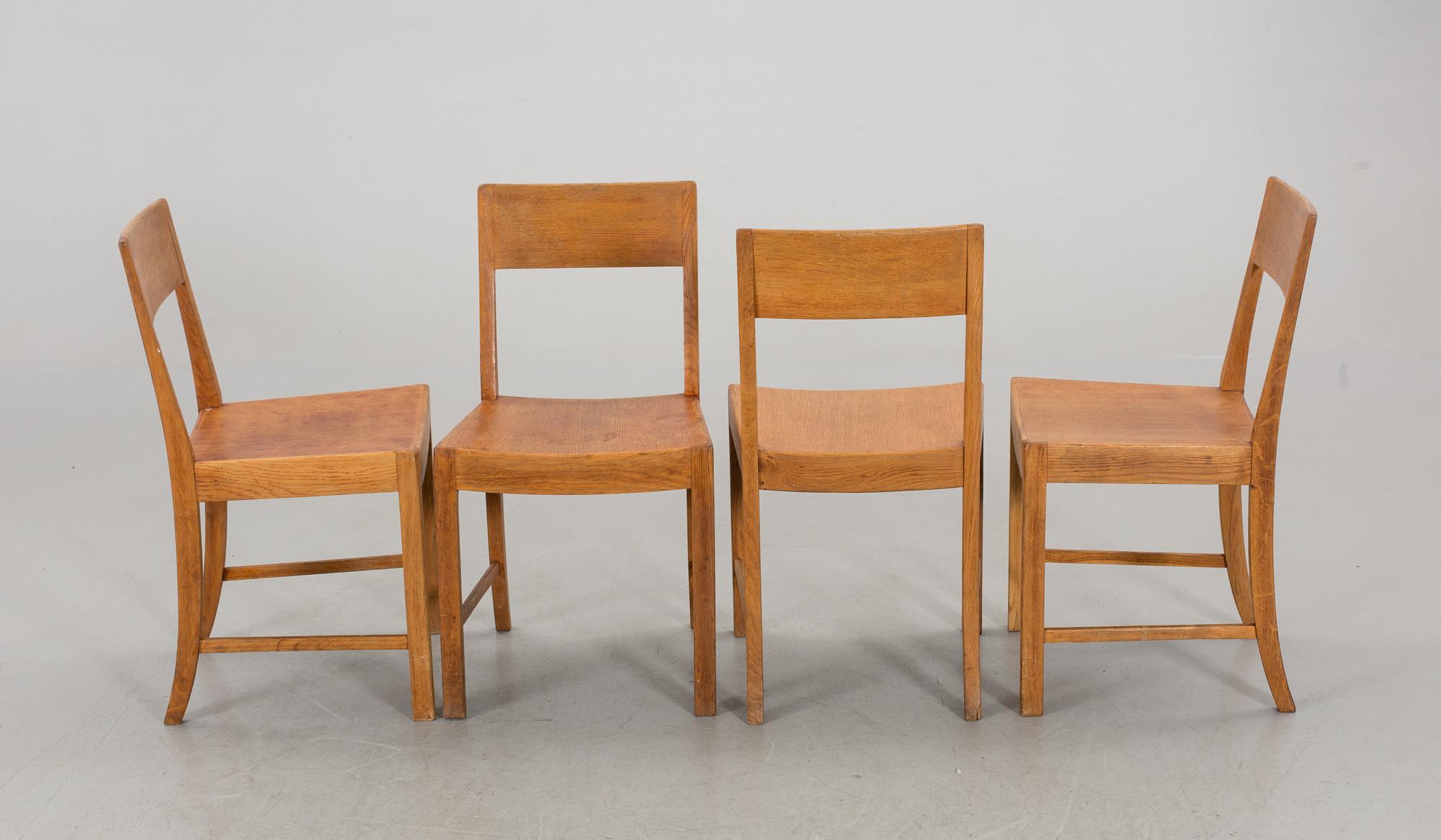 FOUR EARLY 20TH CENTURY CHAIRS.