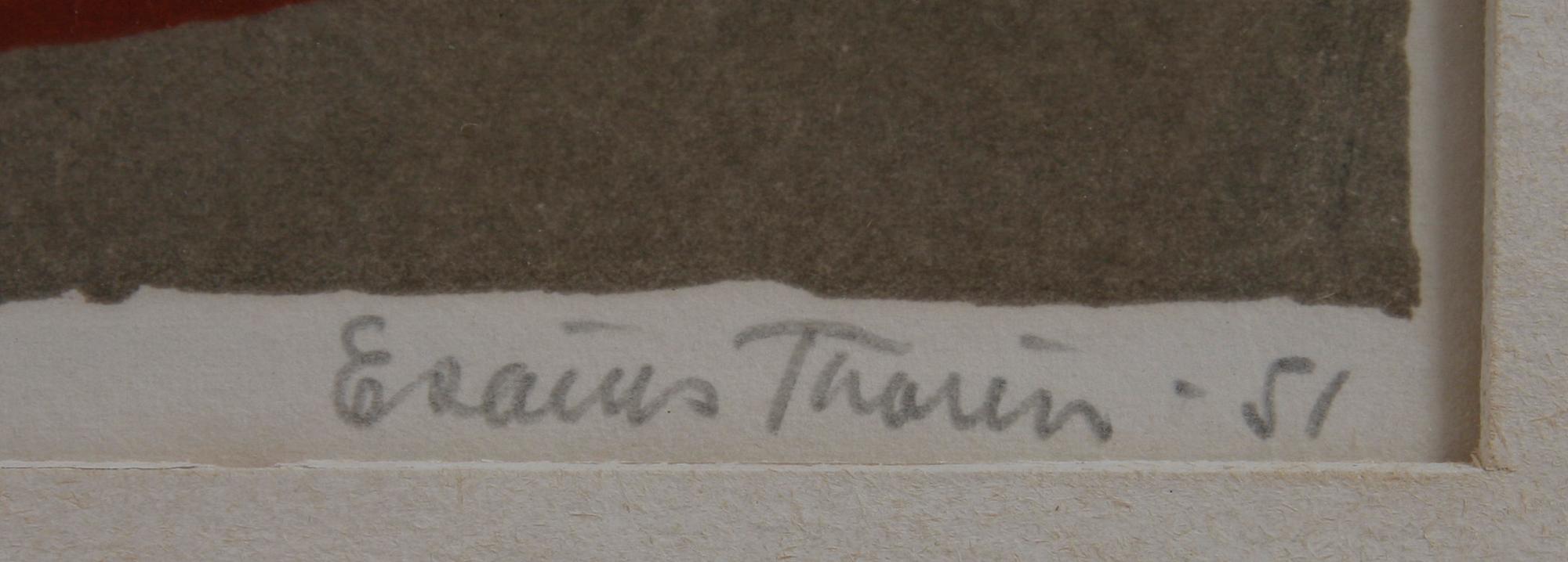 THORÉN, ESAIAS, färglitografi, sign, provtryck. Dat -51.