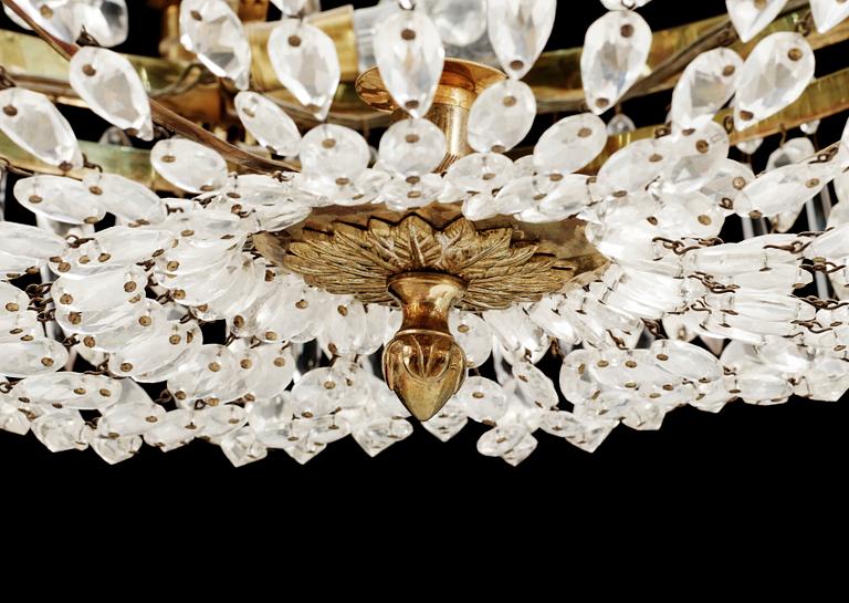 A Gustavian style 20th century seven-light chandelier.