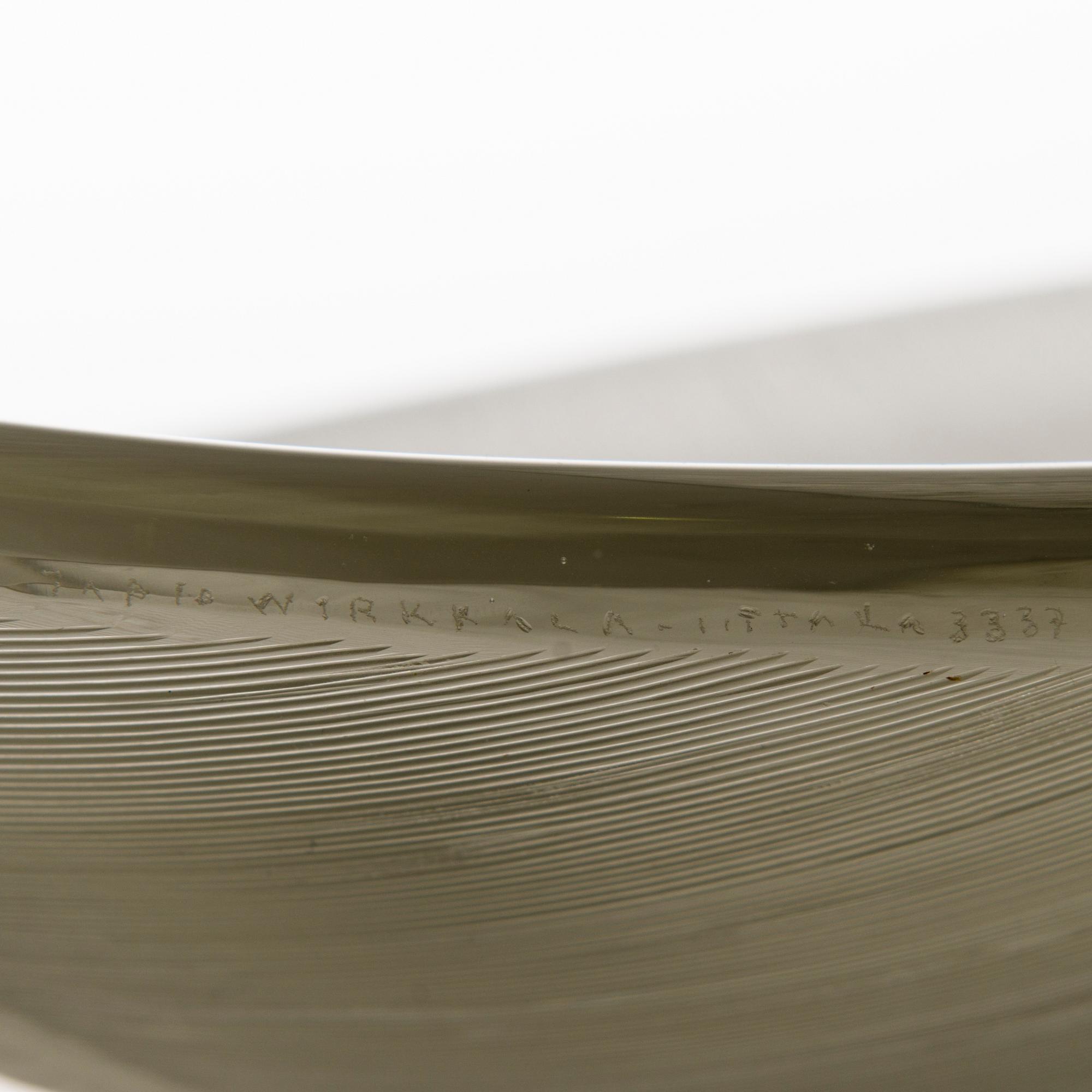 TAPIO WIRKKALA, VATI, 'Lehti', lasia, signeerattu Tapio Wirkkala Iittala 3337.