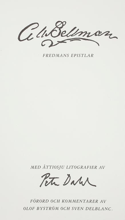 PETER DAHL, portfölj med 87 färg- och sv/v litografier,5 st ramade 1984, samtliga signerade med blyerts, utgåva 124/225.