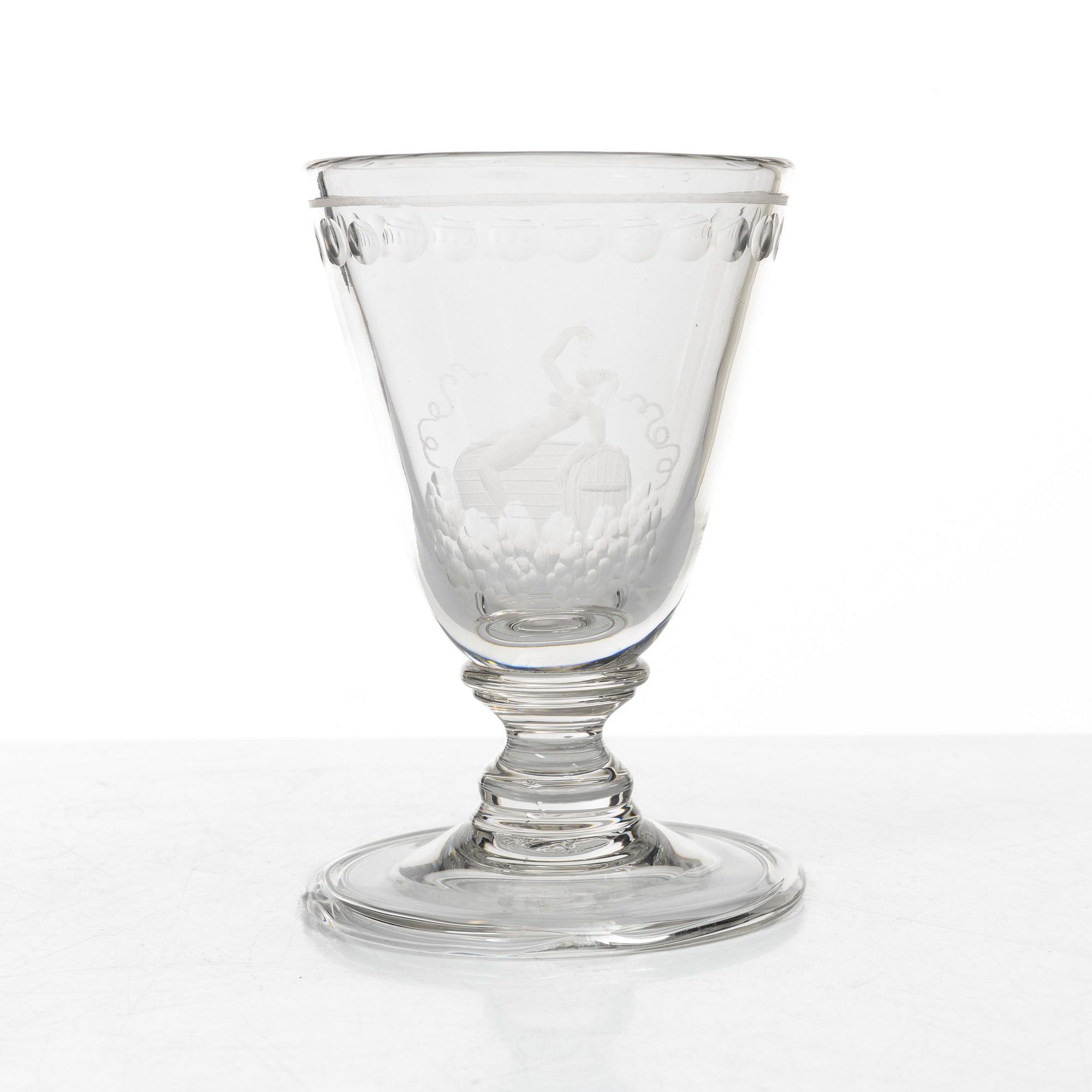 21 wine glasses from Glössner & co, Sweden, mid20th century.