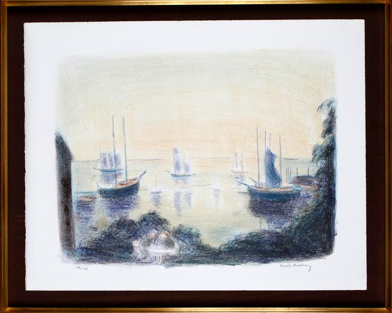 GUSTAV RUDBERG, färglitografi, sign o numr 132/180.