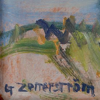 GUNNAR ZETTERSTRÖM, olja på pannå, sign.