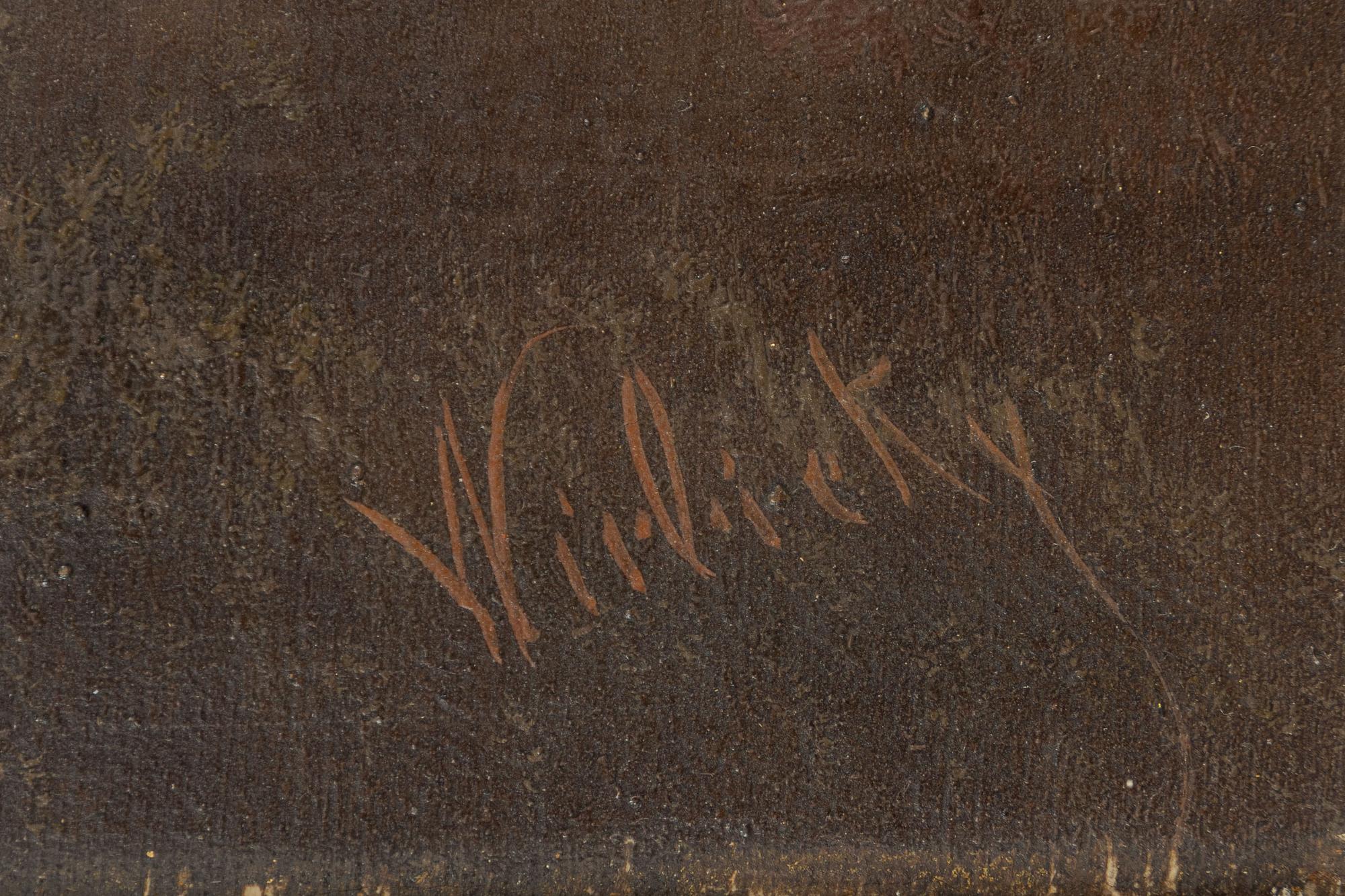 Joseph Wirbicky, (19th century), Lake with figures in a boat.