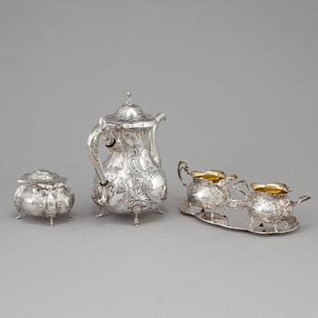 A five piece silver coffee service, GEWE, Malmö 1977-81.