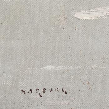AUGUST HAGBORG, oja på duk, signerad.
