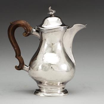 A Swedish 18th century silver coffee-pot, marks of Arvid Castman, Eksjö 1764.