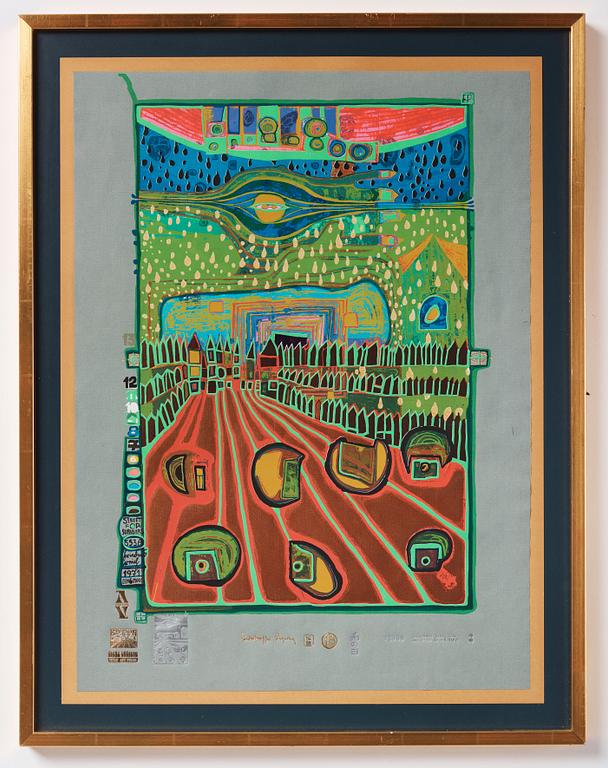 Friedensreich Hundertwasser, "Look at it on a rainy day (The Regentag portfolio)".