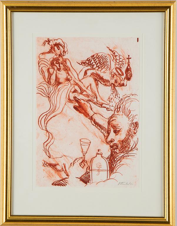 PETER DAHL, lithograph in colours, signed.