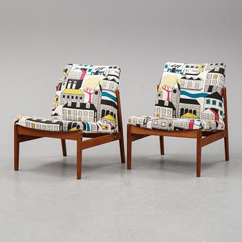 A pair of easy chairs by Alf Svensson for Bodafors, dated 1963.