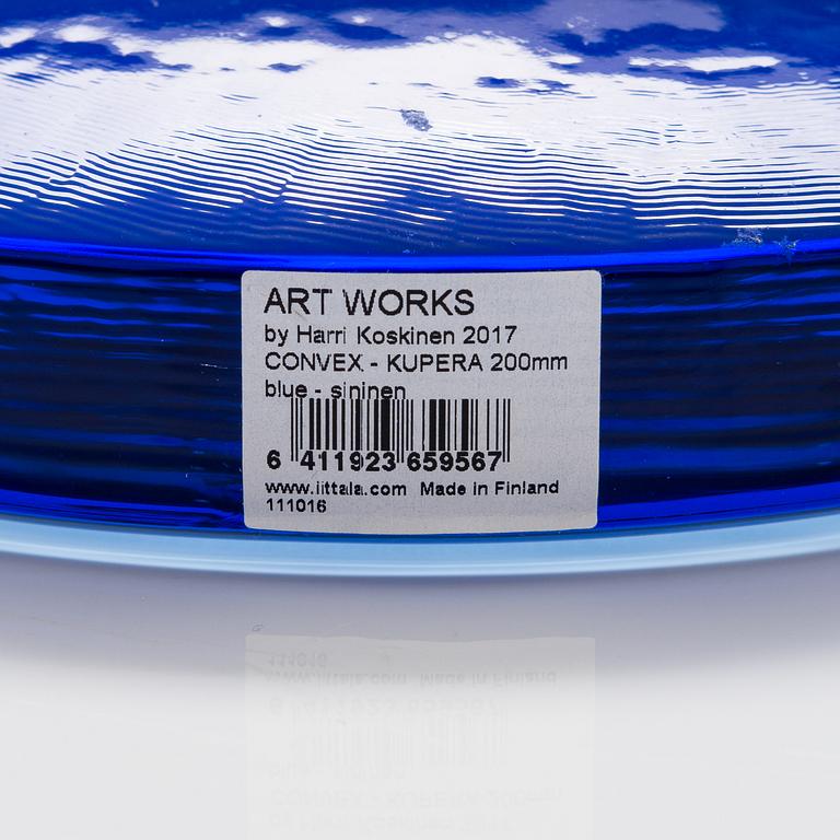Harri Koskinen, taidelasi, "Kupera", signeerattu Harri Koskinen Iittala 2017, 4/100 1921.