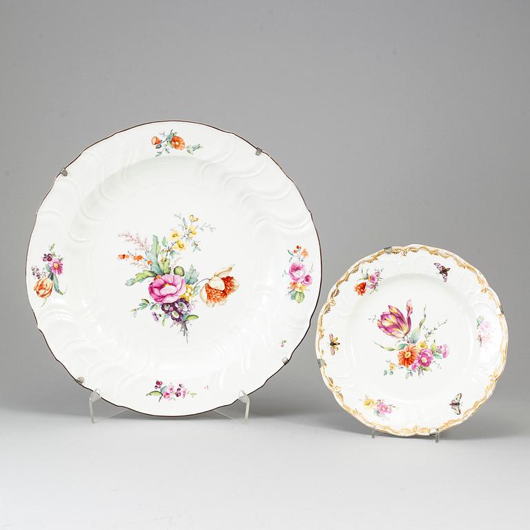 An 19th century porcealin dish and plate, Berlin.