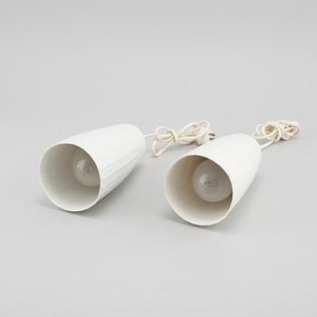 CARL-HARRY STÅLHANE, ett par fönsterlampor, porslin, Rörstrand, 1954-55.