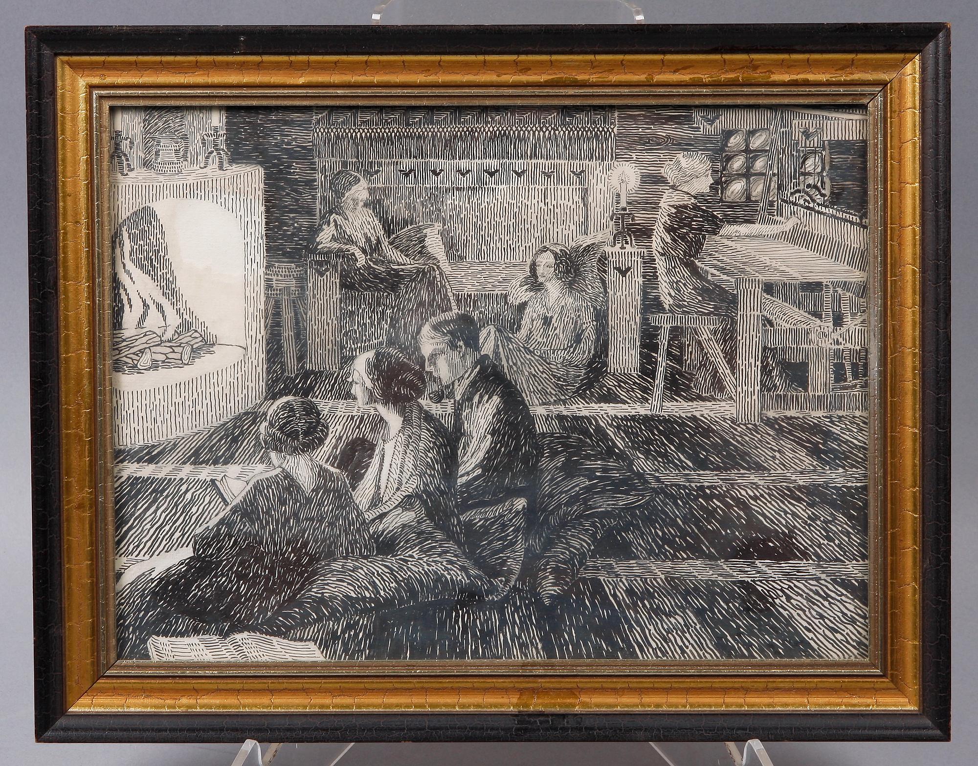 OKÄND KONSTNÄR. Tuschteckning.