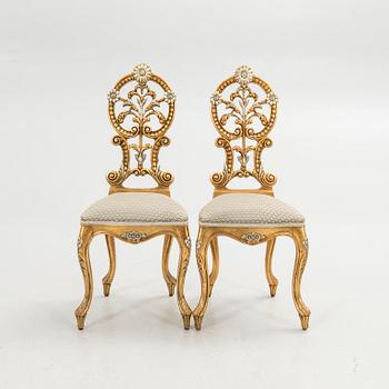 Chairs, 1 pair, Rococo style, first half of the 20th century.