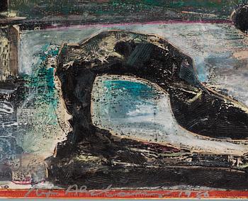 Ivor Abrahams, mixed media, signed and dated 1986.