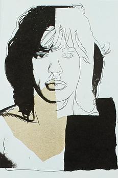 ANDY WARHOL, "Mick Jagger" Castelli Graphics, 1975, signerad.