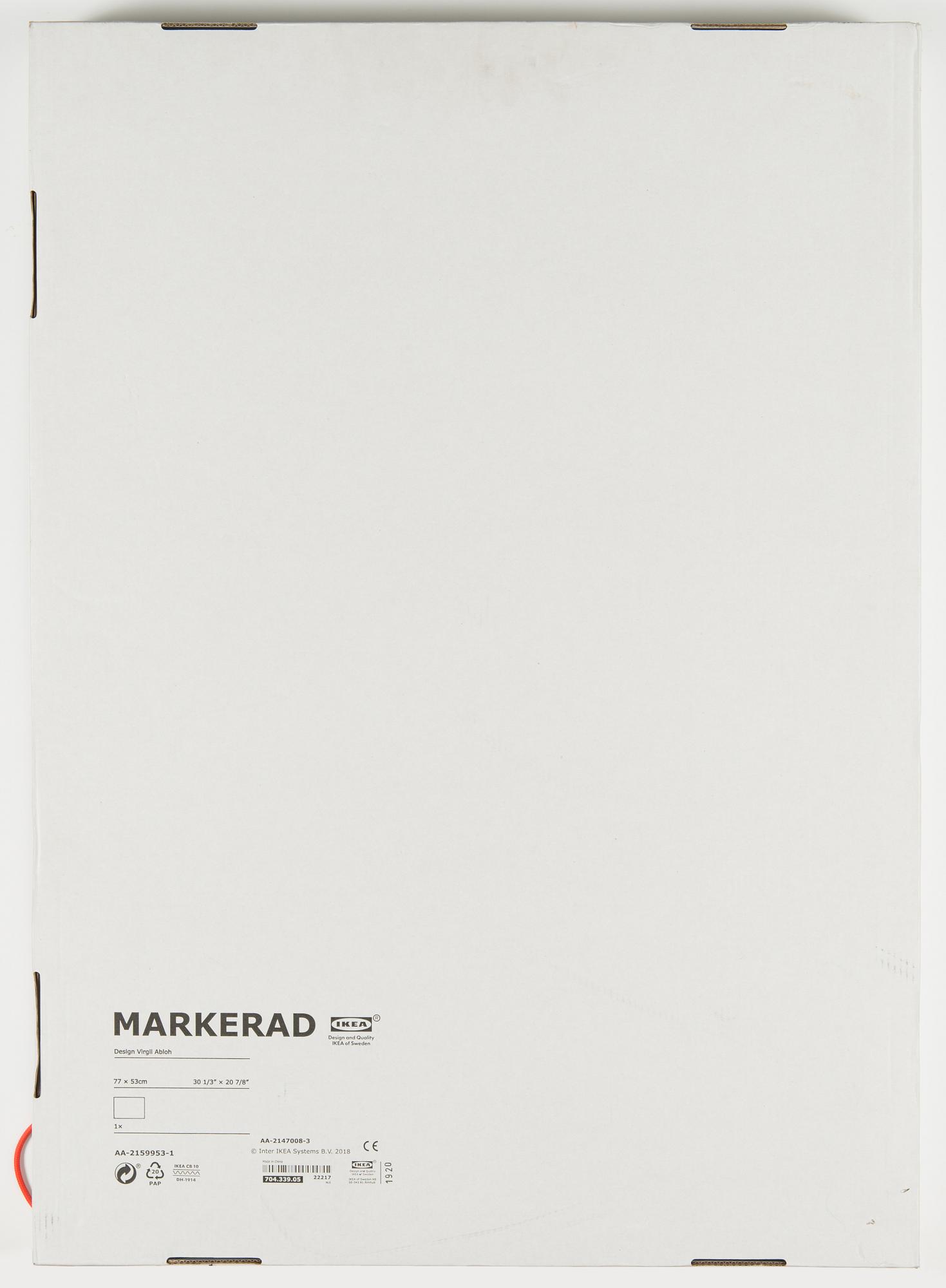 Virgil Abloh, light box,Mona Lisa backlit,  Markerad IKEA 2018.