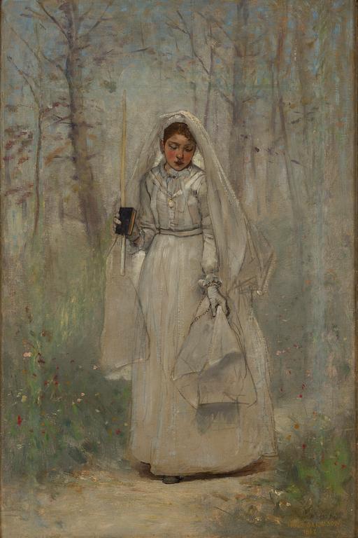 HUGO SALMSON, oil on canvas, signed and dated 1883.