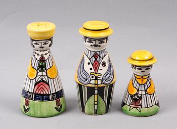 STRÖARE, 3 st, flintgods, "Familjen Pepparsson" Anita Nylund, Jie.