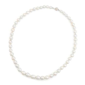 A cultured South Sea pearl necklace.