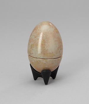 A Hans Hedberg faience egg, Biot, France.