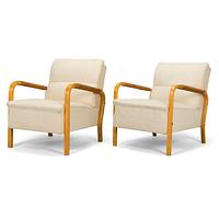 Alvar Aalto, fåtöljer, ett par, modell 48, O.Y. Huonekalu- ja Rakennustyötehdas A.B. 1950-tal.