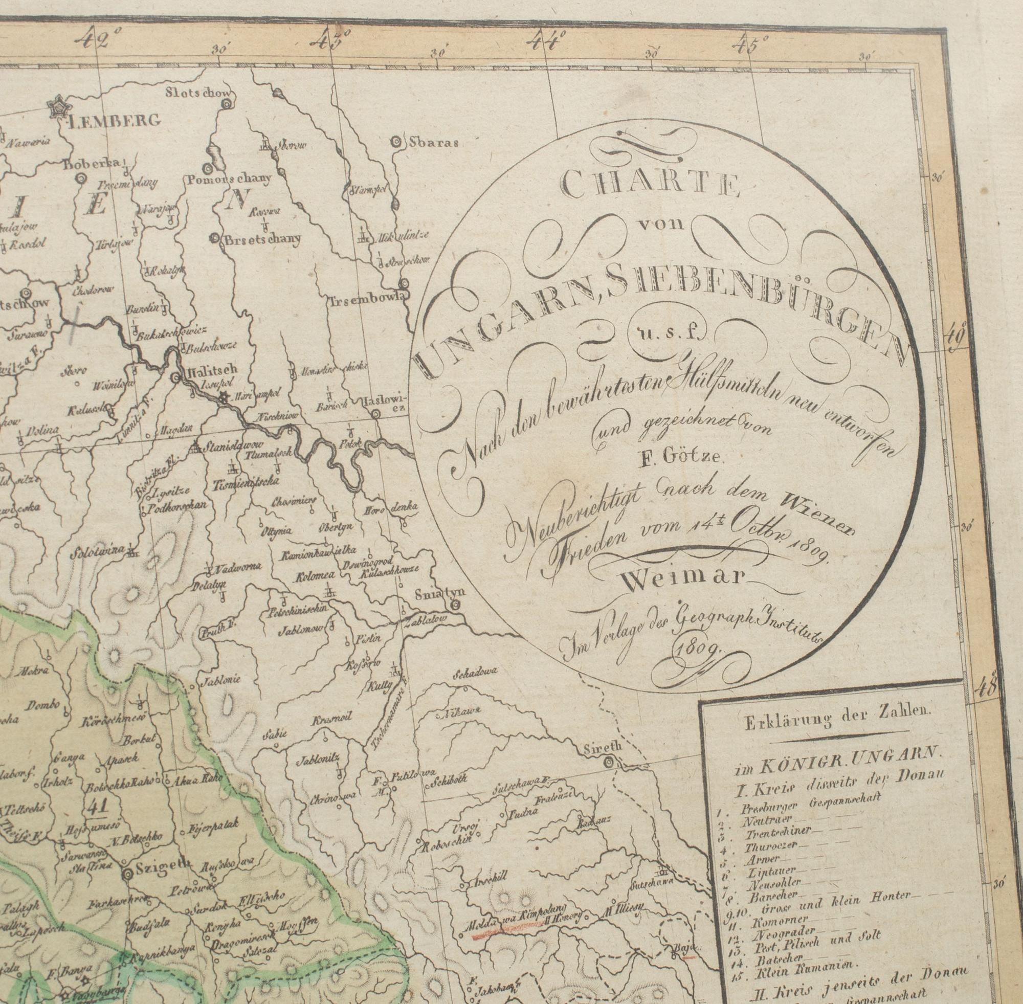 KARTOR, 2 st, kolorerade, "Longobardiem" 1735 resp. "Ungarn Siebenbürgen" .