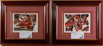 Theo Tobiasse · TOBIASSE, THEO. Färglitografier, 2 st, sign.