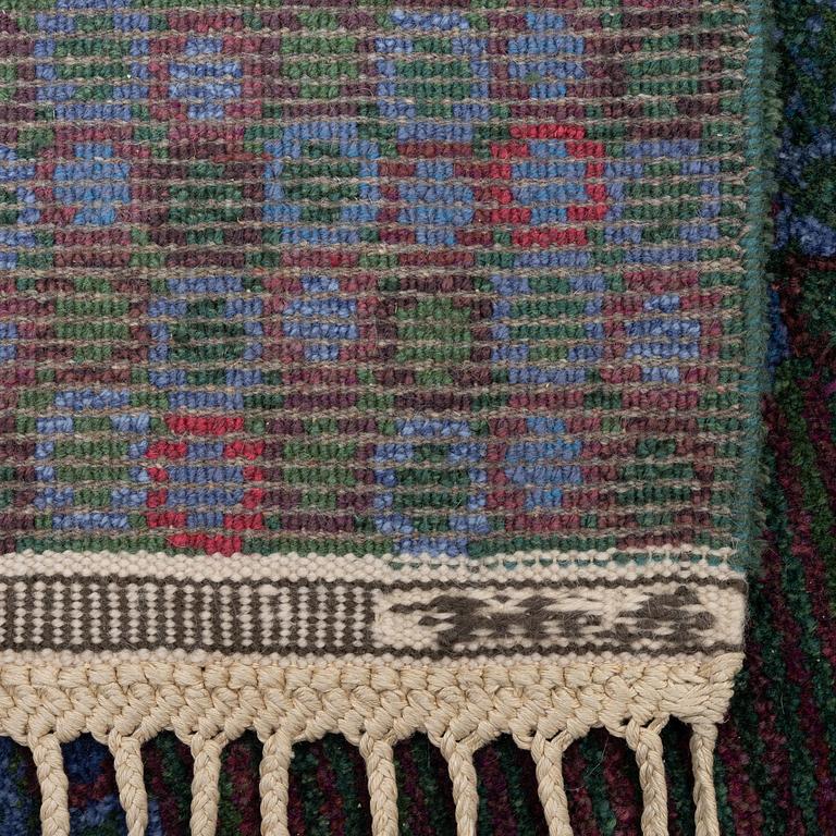 Barbro Nilsson, a 'Gröningen, mörk' carpet, knotted pile, c. 266 x 182 cm, signed AB MMF BN.
