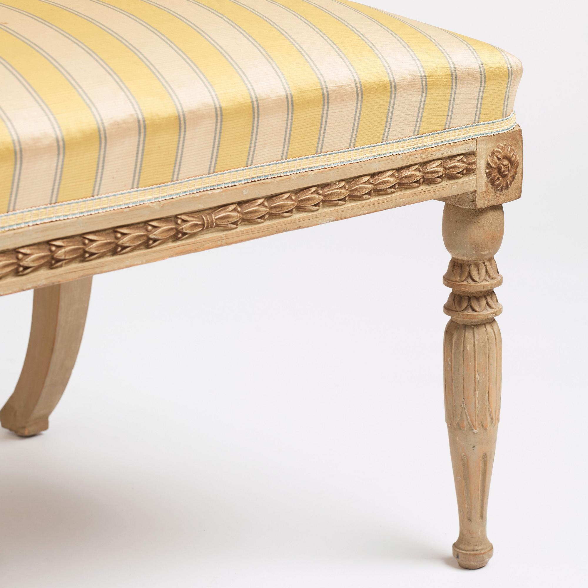 A pair of matched late Gustavian armchairs, Stockholm,  late 18th century.