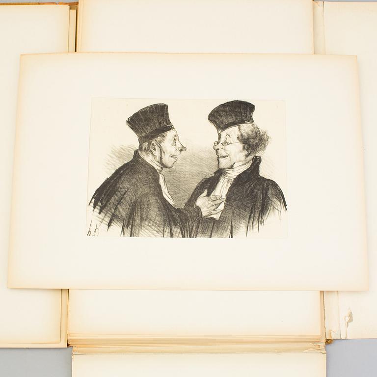 HONORÉ DAUMIER (Efter), mapp med 40 + 5 litografier, utgivna 1918.