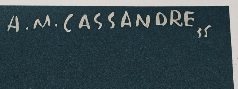 ADOLPHE MOURON CASSANDRE, efter, färglitografisk affisch, signerad och daterad 35 i trycket.