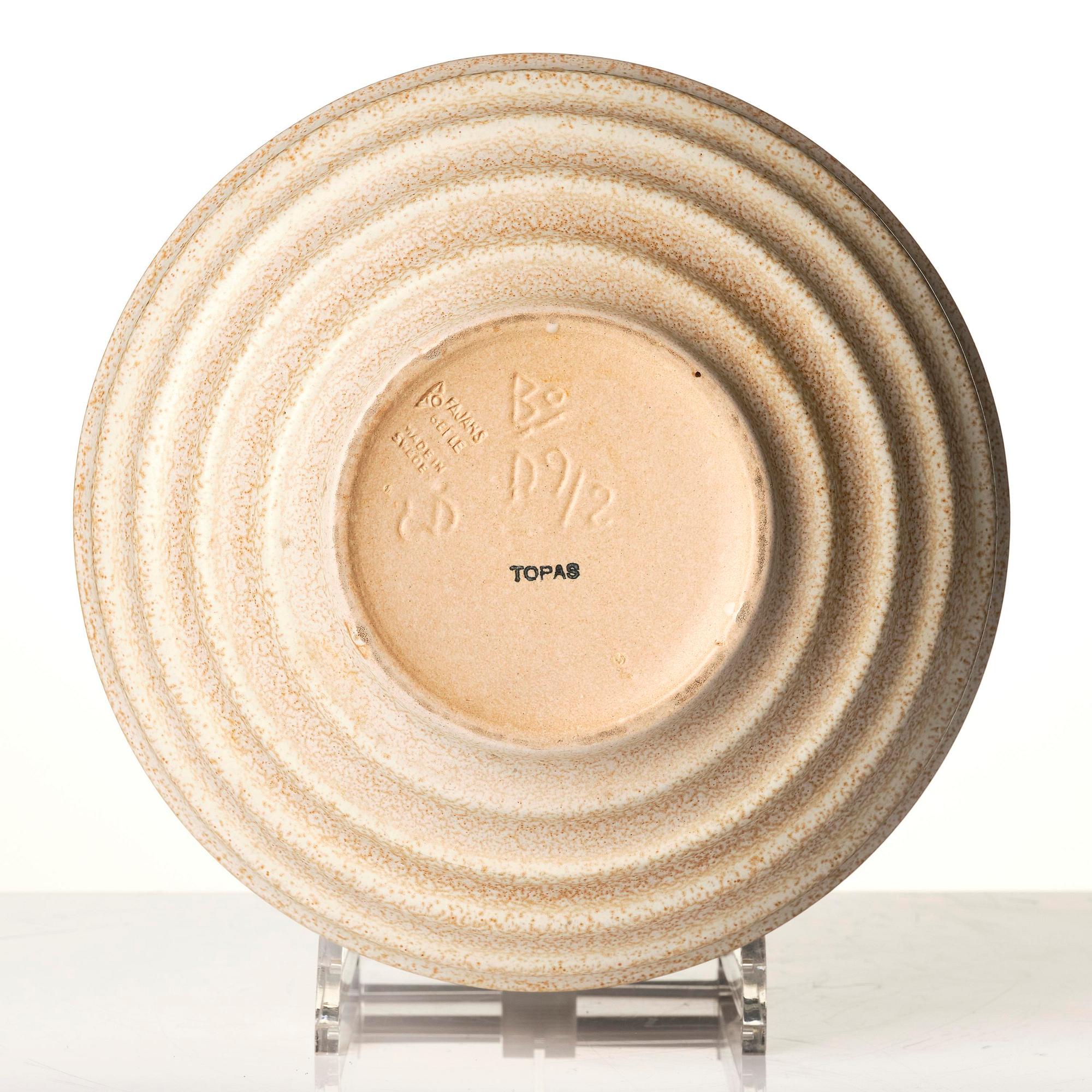 Ewald Dahlskog, kulvas "Topas", fajans, Bo Fajans, Gefle, 1930-tal.